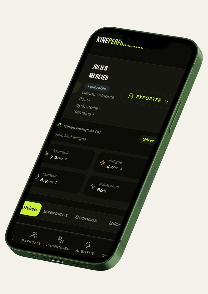 KinéPilot, l'application de bilan développée par KinePerformance